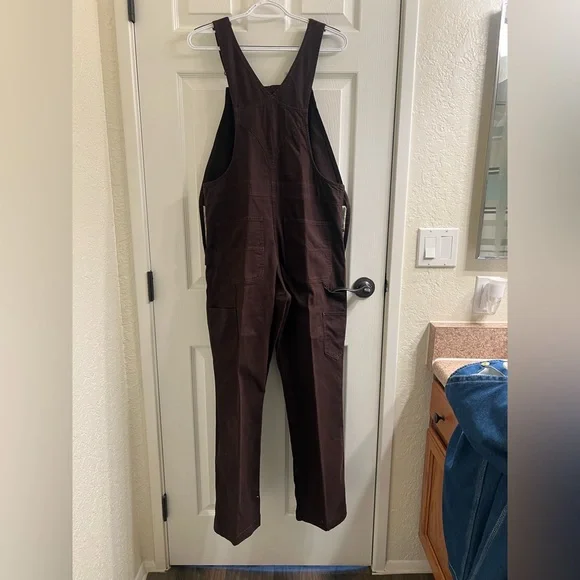 Carhartt Dark Brown Women's Duck Overalls - Picture 2 of 5